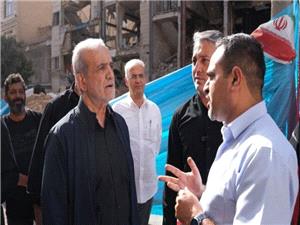 بازدید پزشکیان از برخی مناطق آسیب‌دیده از تهاجم رژیم صهیونیستی