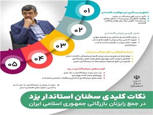 مهمترين محورهاي سخنان استاندار يزد در جمع رايزنان بازرگاني کشور