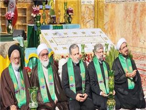 برگزاري آيين تعويض پوش ضريح و پرچم گنبد منور رضوي